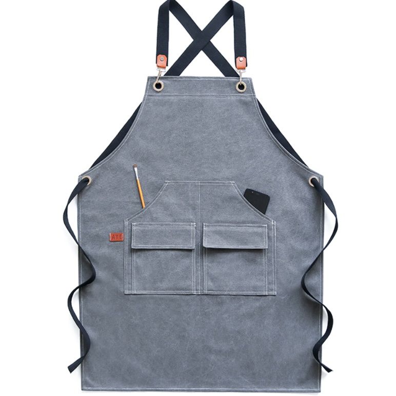 ガーデニング 多機能ポケット付き胸当て式作業用エプロン