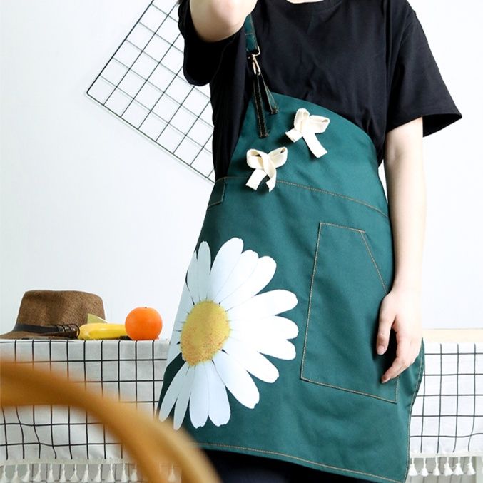 ガーデニング 花びら舞う可愛いリボン付き庭仕事用エプロン