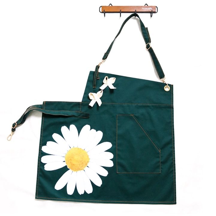 ガーデニング 花びら舞う可愛いリボン付き庭仕事用エプロン