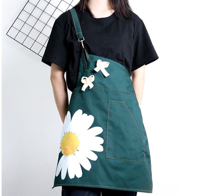 ガーデニング 花びら舞う可愛いリボン付き庭仕事用エプロン