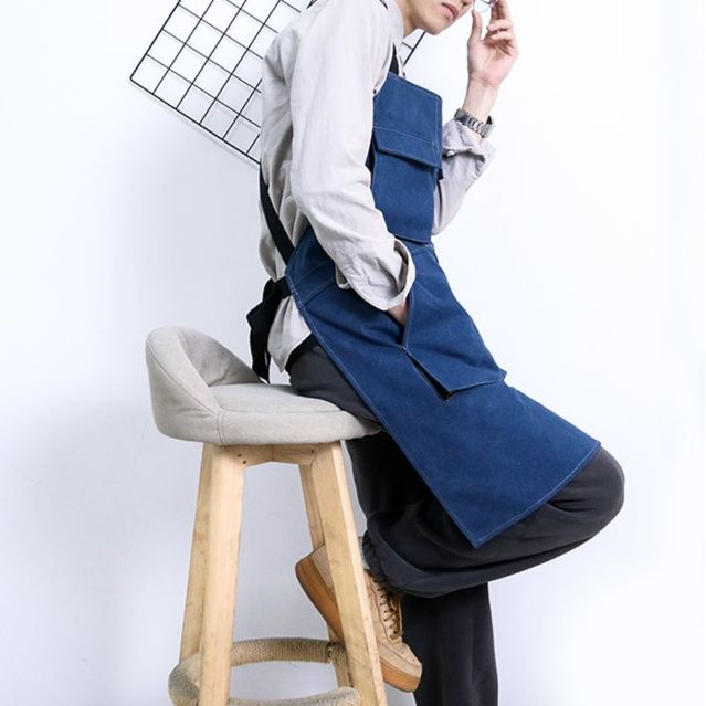 ガーデニング 多機能ポケット付き肩紐調整式作業エプロン