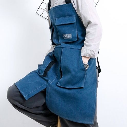 ガーデニング 多機能ポケット付き肩紐調整式作業エプロン