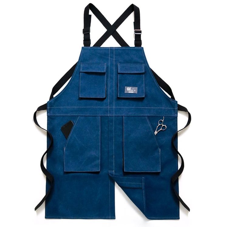 ガーデニング 多機能ポケット付き肩紐調整式作業エプロン