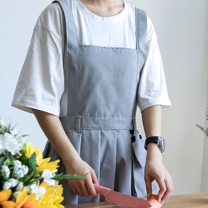 ガーデニング 多機能ポケット付きジャンパースカート風作業エプロン