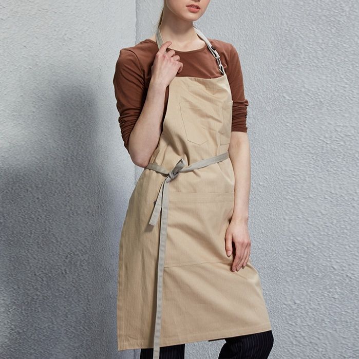 ガーデニング 多機能ポケット付き長丈ワーク仕様エプロン