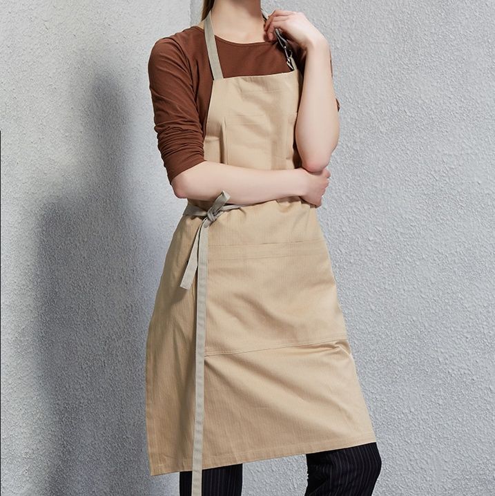 ガーデニング 多機能ポケット付き長丈ワーク仕様エプロン