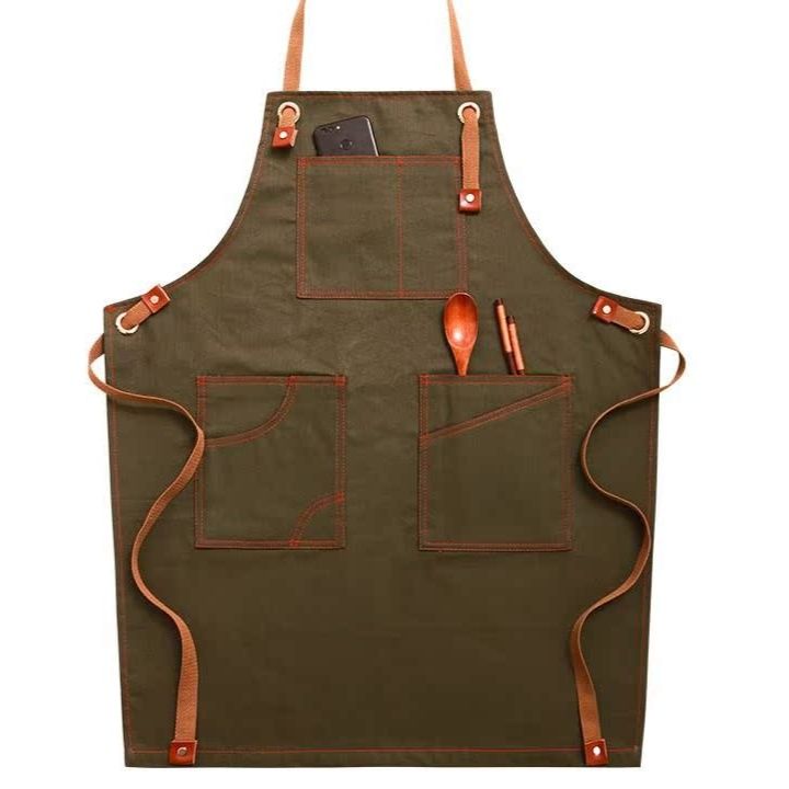 ガーデニング 本格多機能ポケット付き作業用エプロン