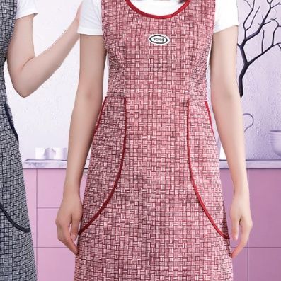 ガーデニング 格子織り模様の機能的ポケット付きエプロン