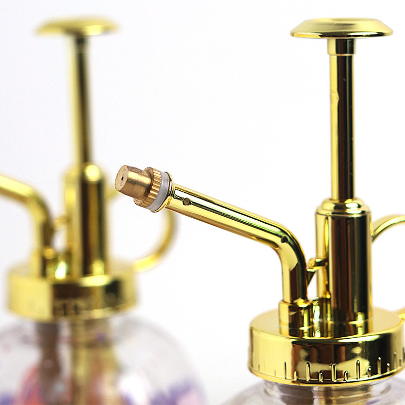 ガーデニング 花柄ガラス製加圧式霧吹きスプレー