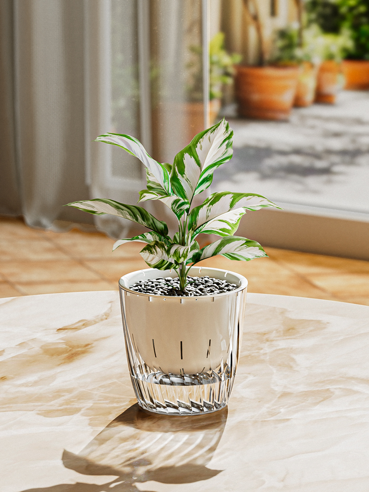 ガーデニング クリスタルカット観葉植物プランター