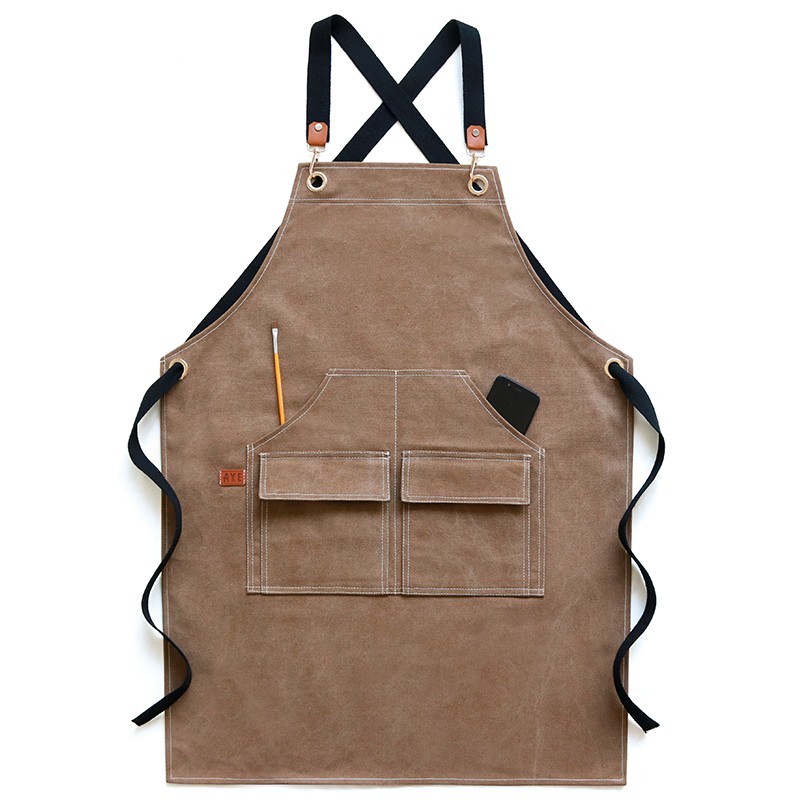 ガーデニング 多機能ポケット付き胸当て式作業用エプロン