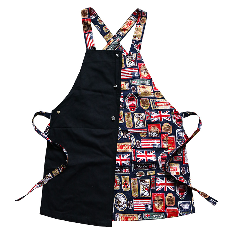 ガーデニング ヴィンテージワッペン風デザイン調整可能園芸エプロン