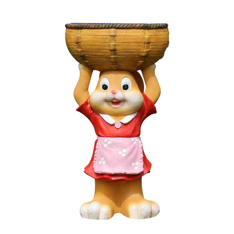 ガーデニング うさぎ農家の花園オーナメント