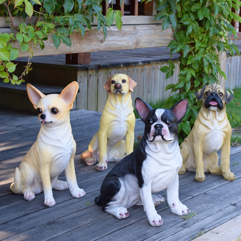 ガーデニング お出迎え犬の置物