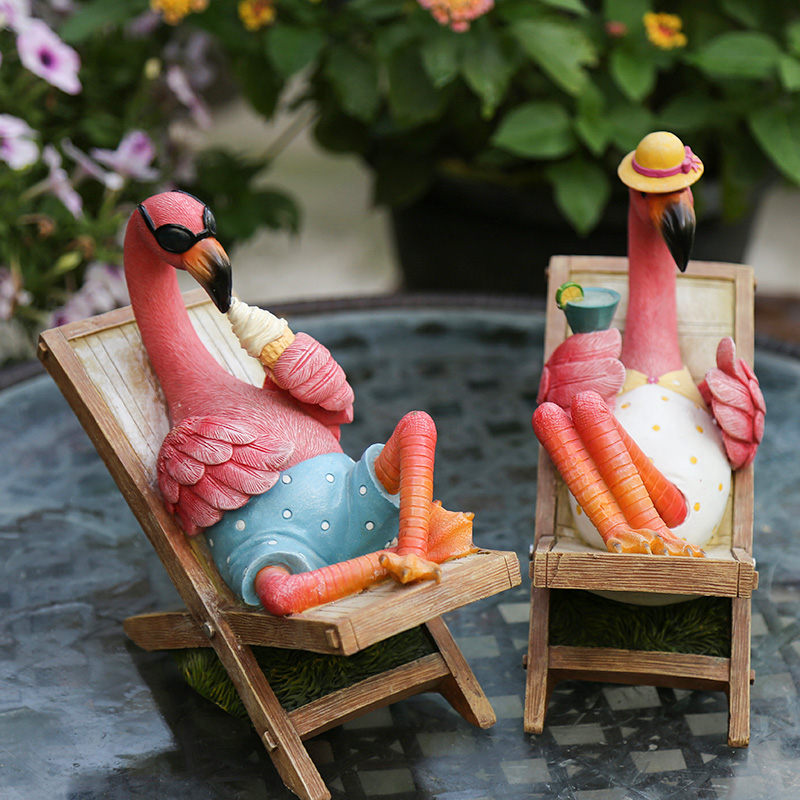 ガーデニング バカンス鳥のくつろぎオーナメント