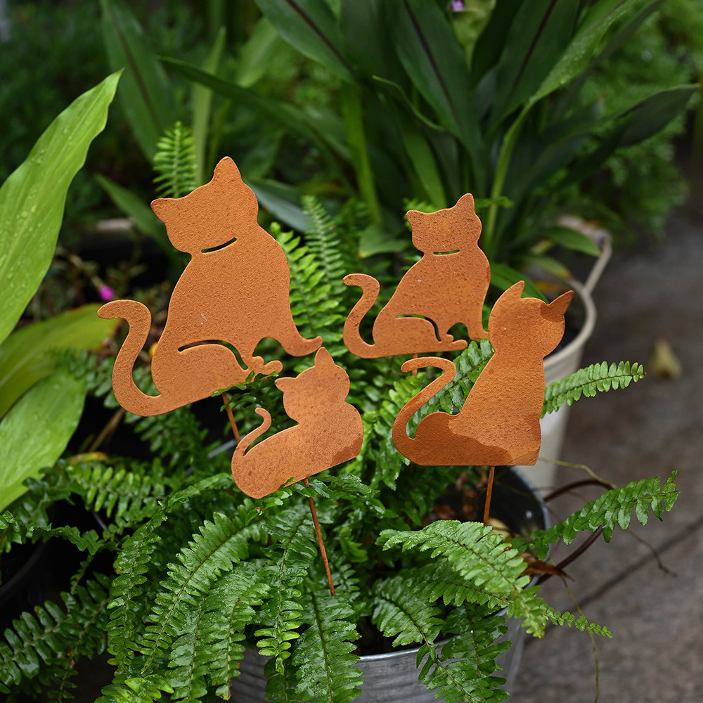 ガーデニング 猫のシルエット植物ピック