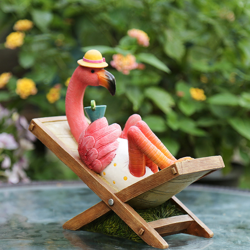 ガーデニング バカンス鳥のくつろぎオーナメント