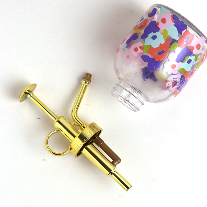 ガーデニング 花柄ガラス製加圧式霧吹きスプレー