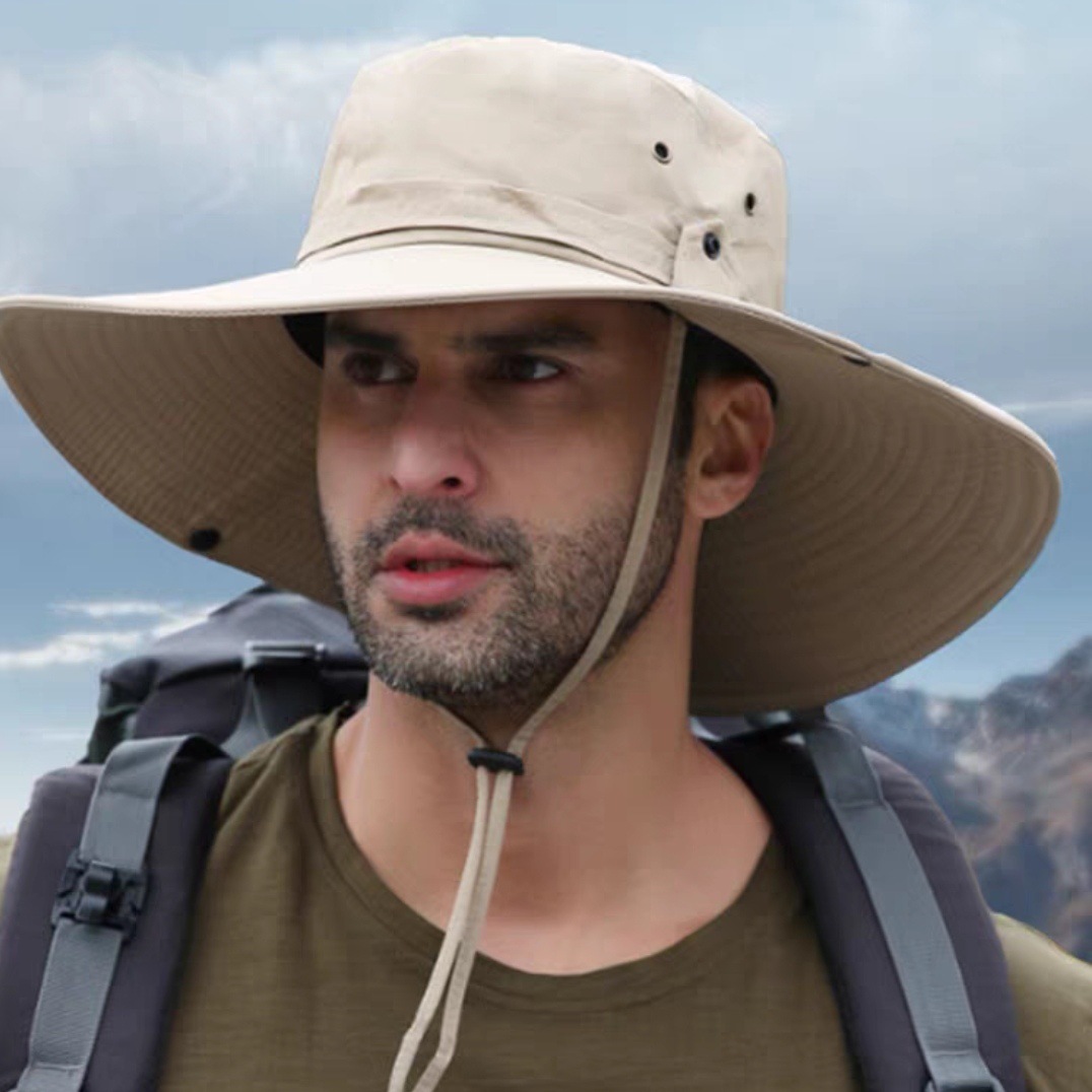 ガーデニング 広つば紐付き機能性日除け帽子