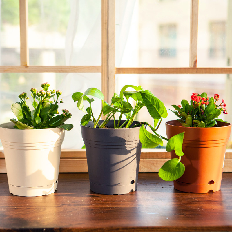 ガーデニング 三脚スタンド付き陶器製円筒形植木鉢 プランター・植木鉢