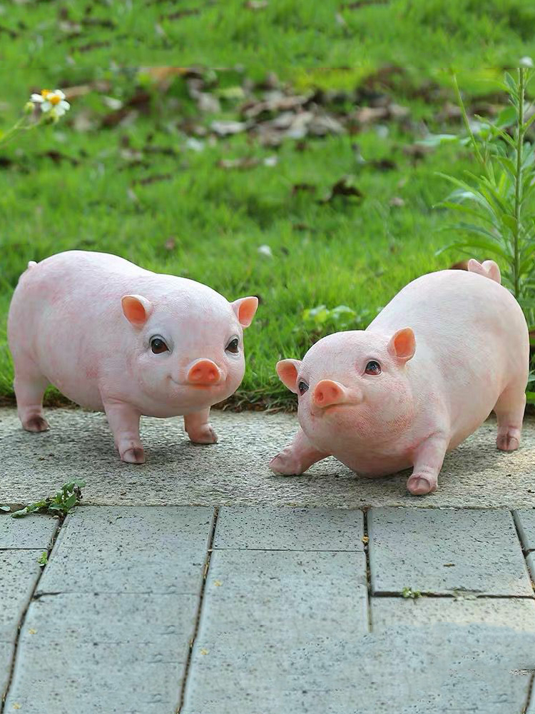 ガーデニング ほのぼの子ぶた庭園飾り
