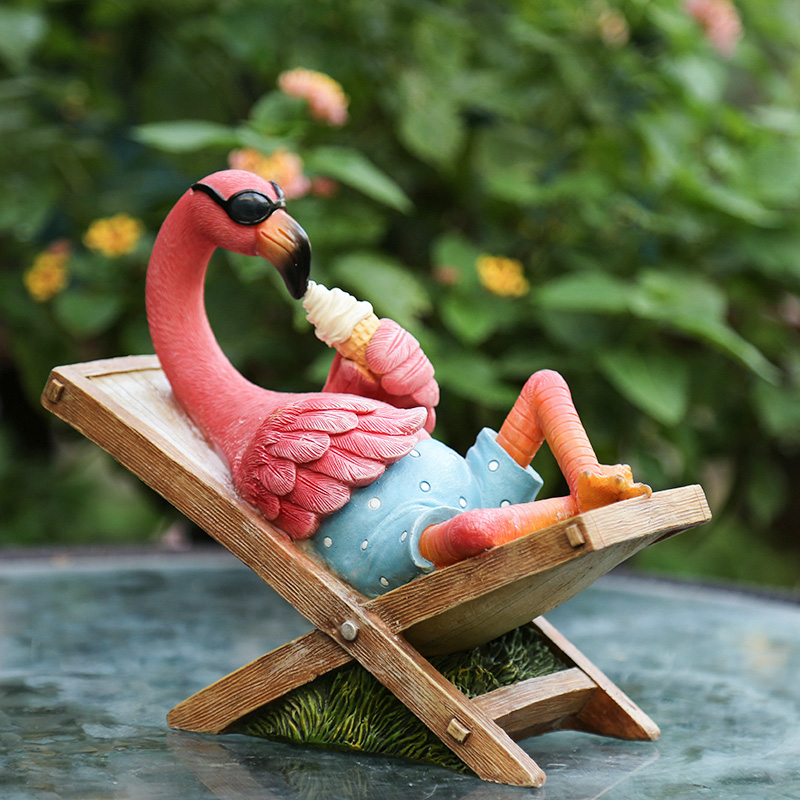 ガーデニング バカンス鳥のくつろぎオーナメント