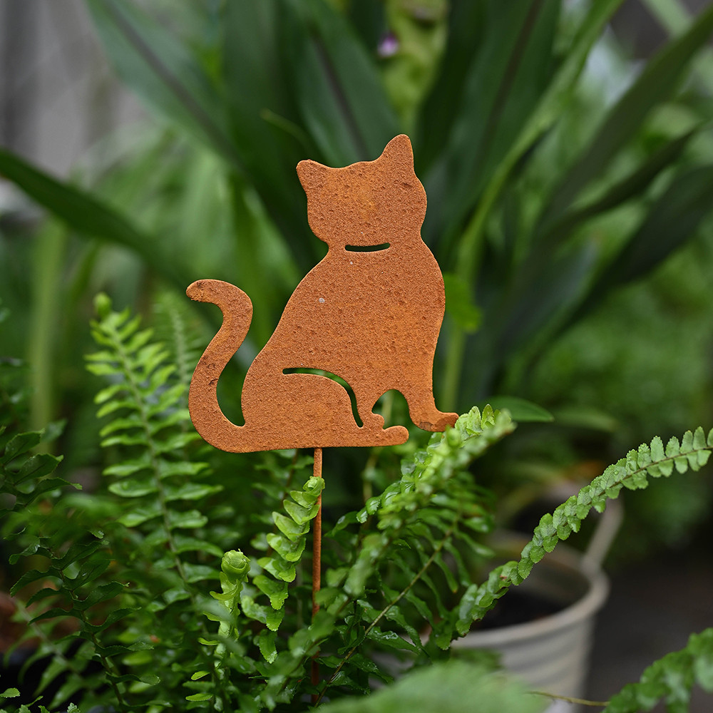 ガーデニング 猫のシルエット植物ピック