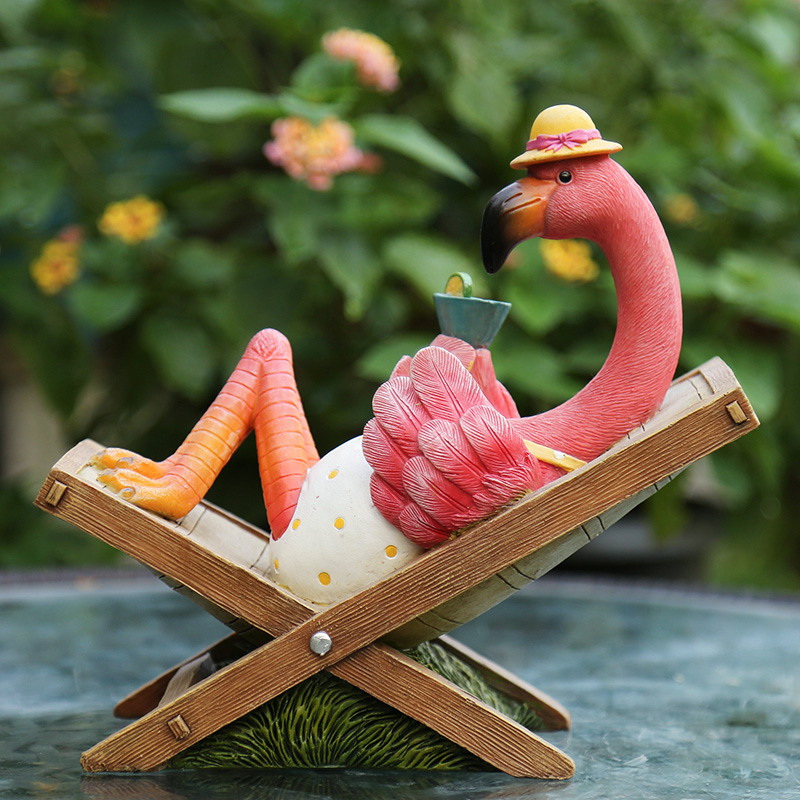 ガーデニング バカンス鳥のくつろぎオーナメント