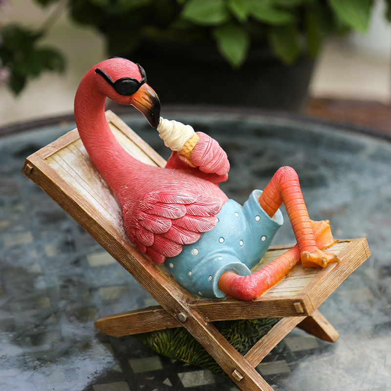 ガーデニング バカンス鳥のくつろぎオーナメント