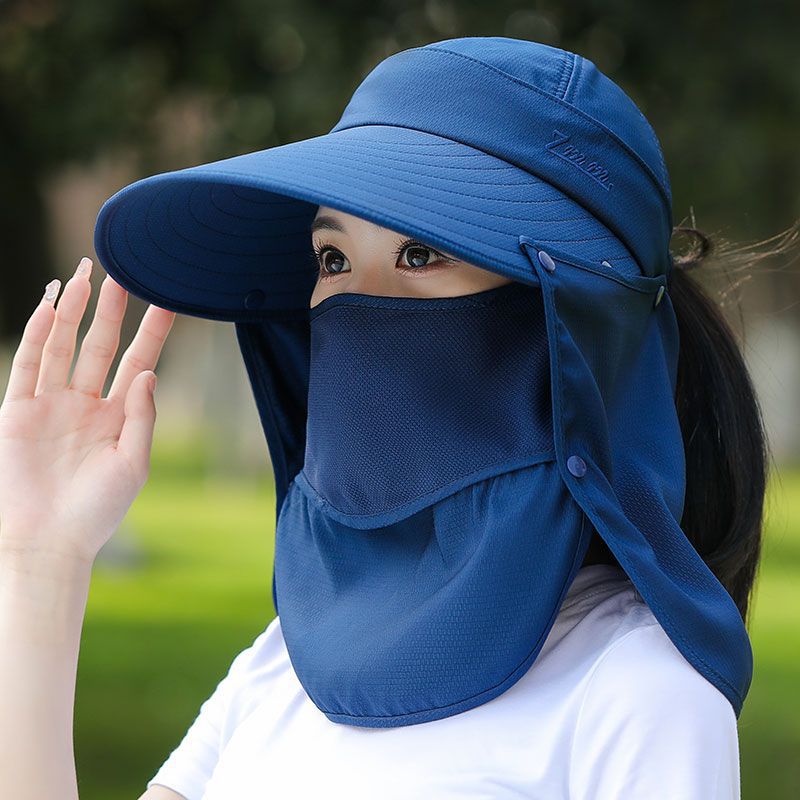 ガーデニング 多機能日除け付きガーデニング用つば広帽子