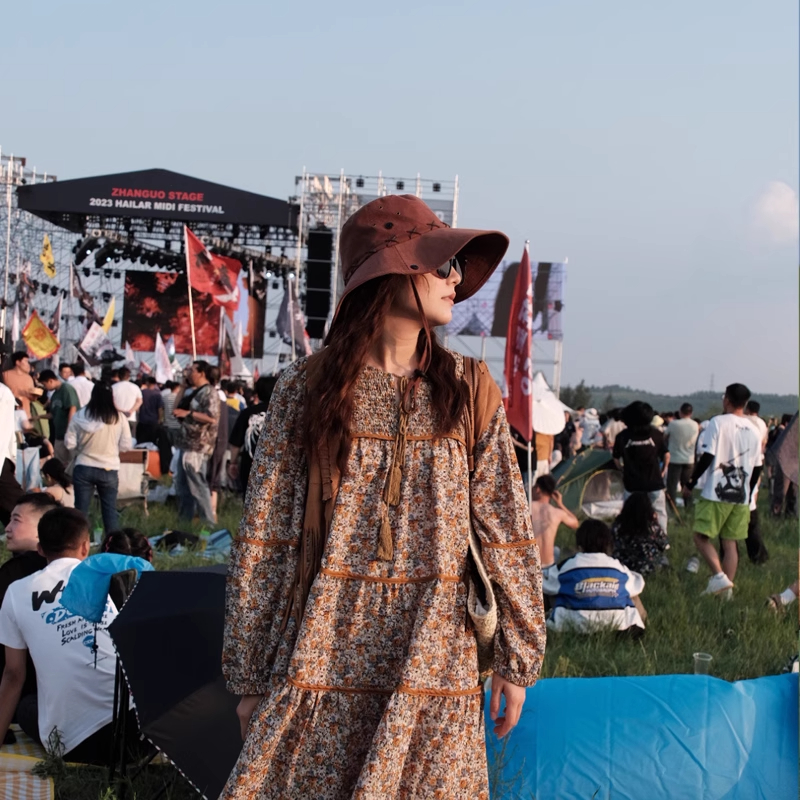 ガーデニング つば広ナチュラル日除け帽子