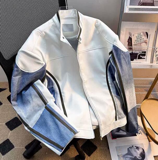 レザージャケット 秋冬メンズ合成皮革ライダースジャケット