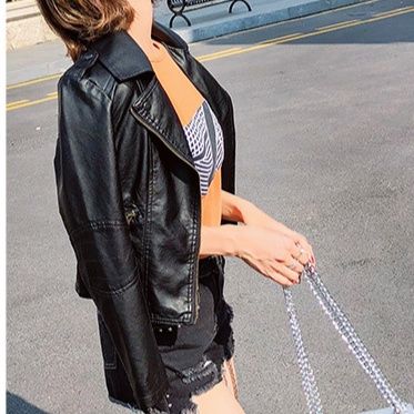 レザージャケット 本革ダブルライダース襟ジップアップショート丈ジャケット