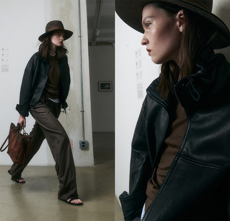 レザージャケット 本革オーバーサイズボンバージャケット