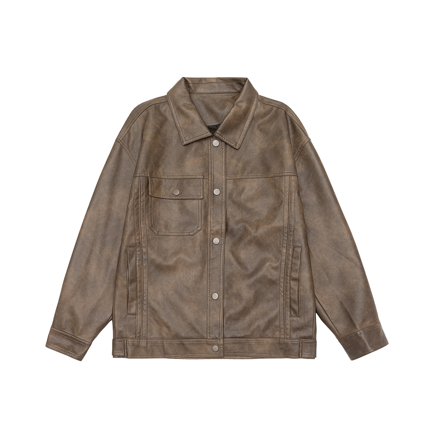 レザージャケット 襟付きシャツ型本革レザージャケット