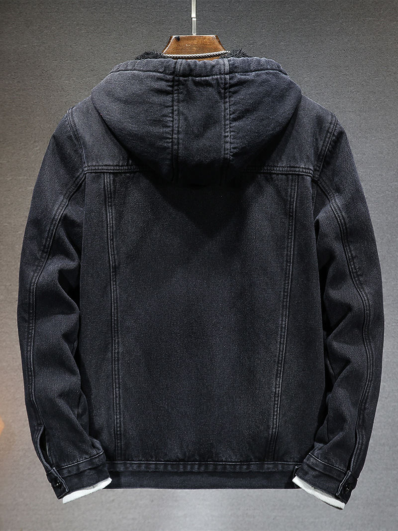 レザージャケット 裏ボア付きフード一体型ライダースジャケット
