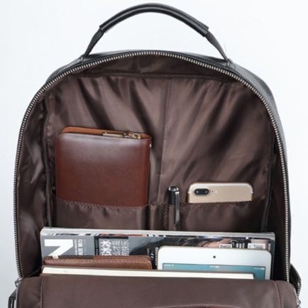 本革牛革大容量多機能通勤ビジネス対応レザーリュック