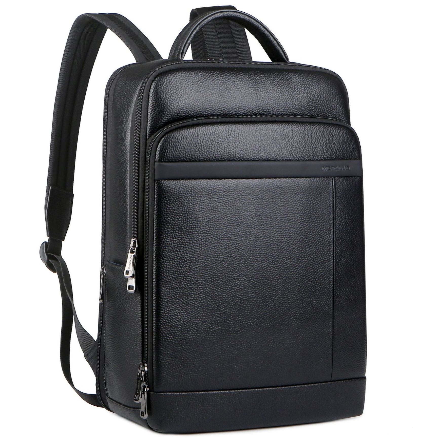 本革スリム型多機能ビジネスレザーリュック