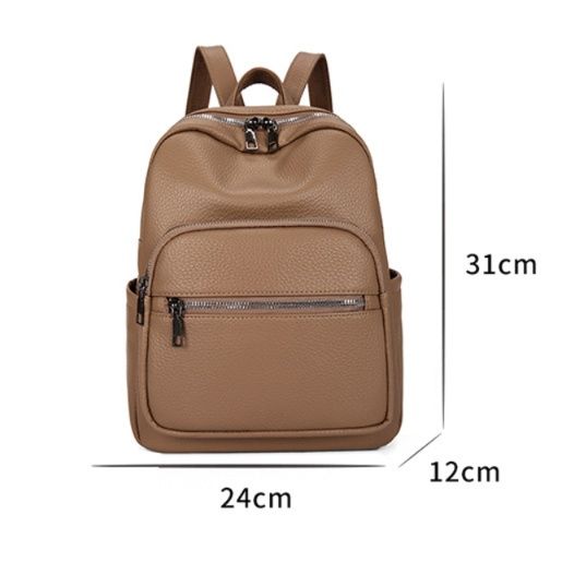 本革仕立て多機能通勤ビジネス対応防水型レザーリュック