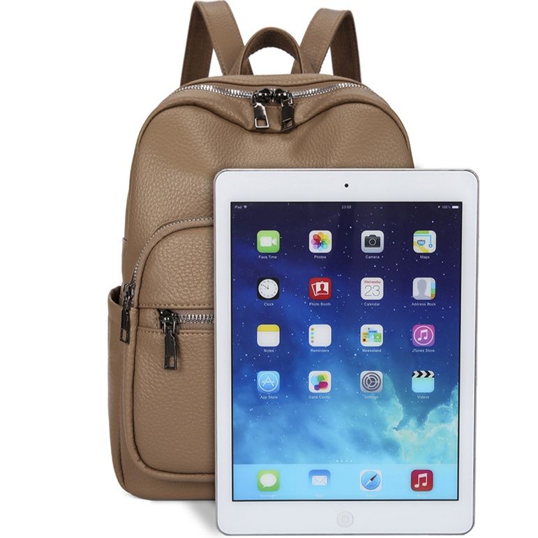 本革仕立て多機能通勤ビジネス対応防水型レザーリュック