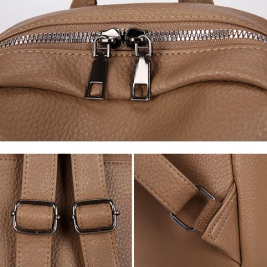 本革仕立て多機能通勤ビジネス対応防水型レザーリュック