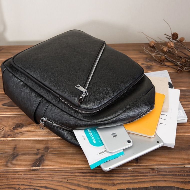 本革ビジネス対応多機能通勤レザーリュック