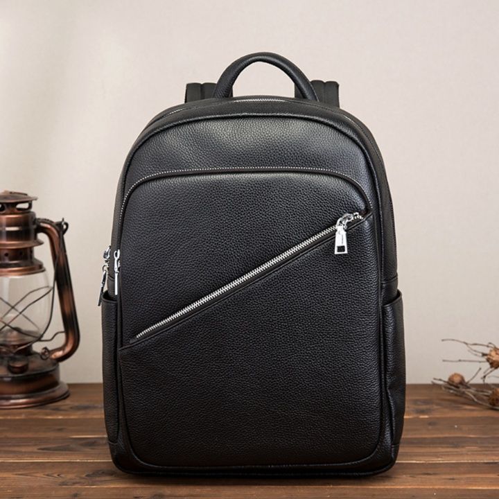 本革ビジネス対応多機能通勤レザーリュック