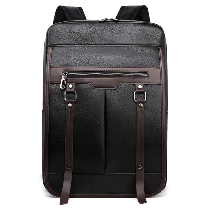 多機能スクエア　通学用PUレザーリュック