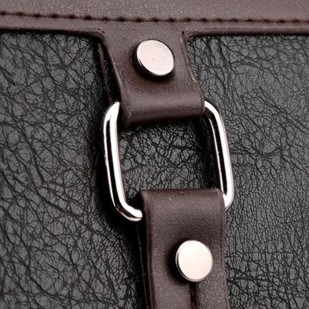 多機能スクエア　通学用PUレザーリュック