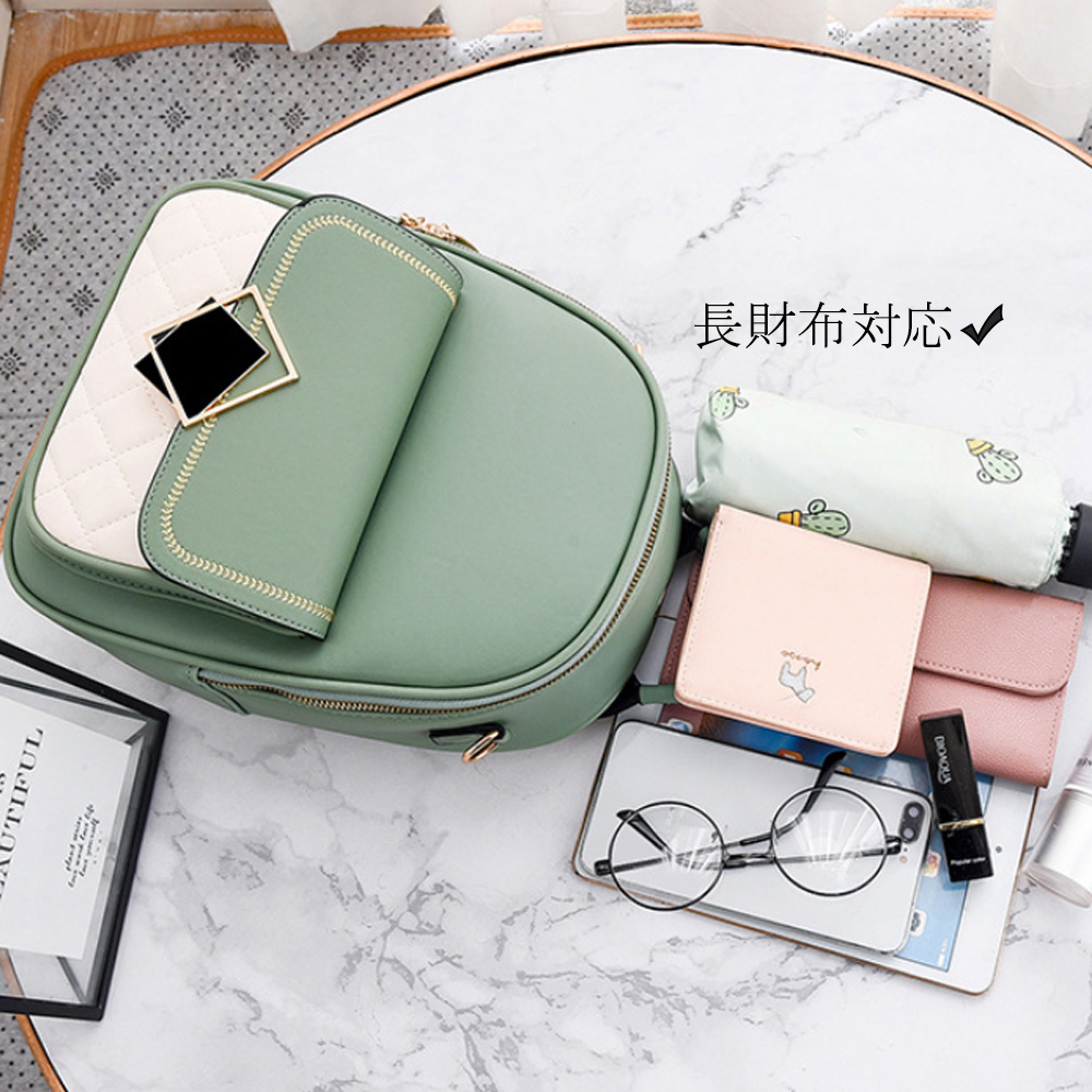 レザーリュック バイカラー配色レザーミニリュック三通り使い