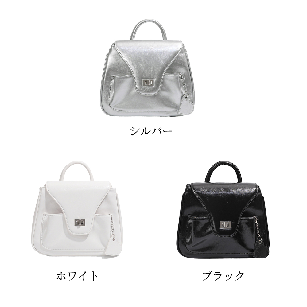 レザーリュック 光沢レザー風スクエアリュック 二通り使い