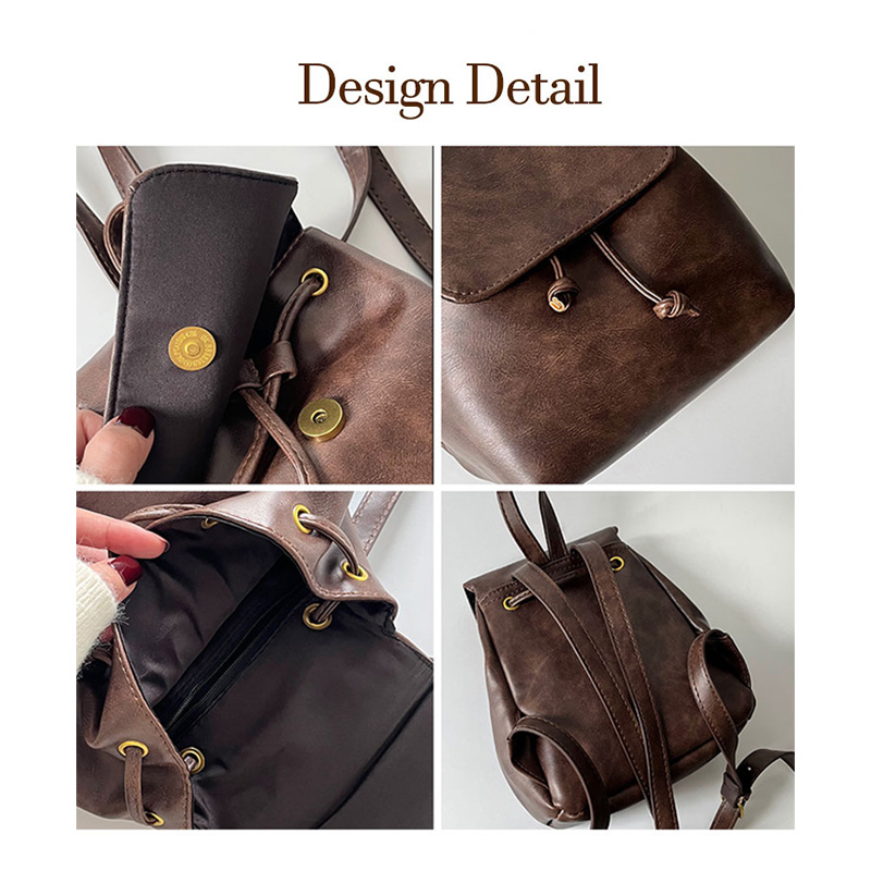 レザーリュック レザー調ミニリュック コンパクト大容量 軽量お出かけバッグ