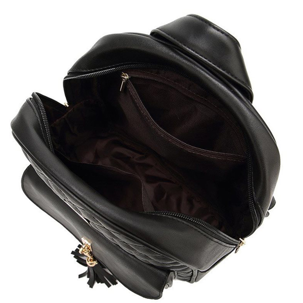 レディース レザーリュック タッセル付き キルティング柄