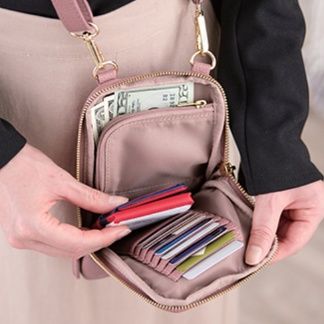レザーショルダー シンプル風合い多機能ポシェット
